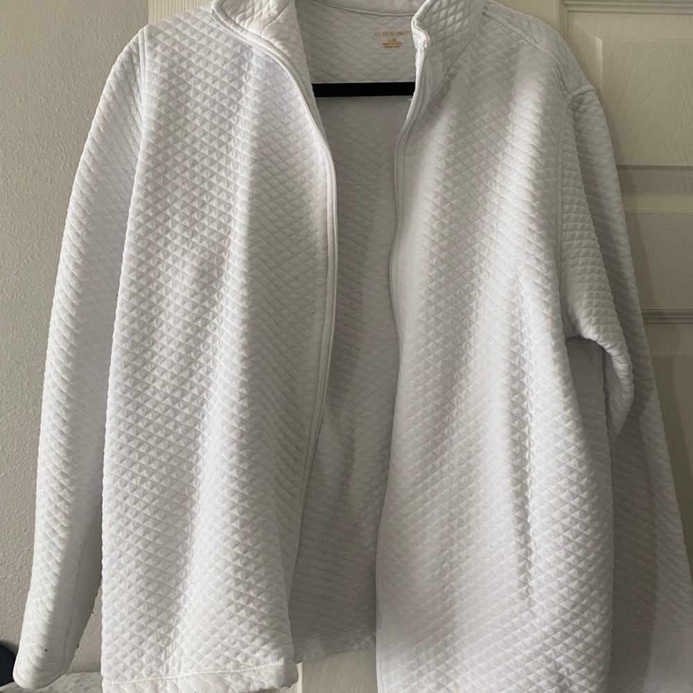 Allison Daley White Zip-up Jacket